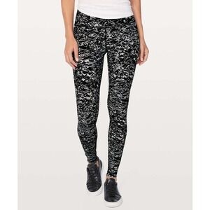 Lululemon Sz 8 Wunder‎ Under Hi-Rise Tight 28"Liquid Platinum Alpine White Multi